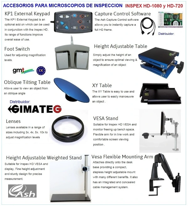 accesorios microscopio industrial calidad ASH GimateG