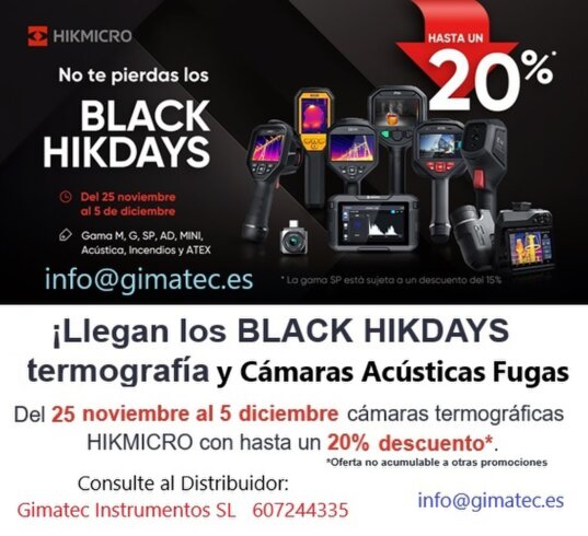 Black HIKDAYS Hikmicro termografia y camaras acusticas gimatec