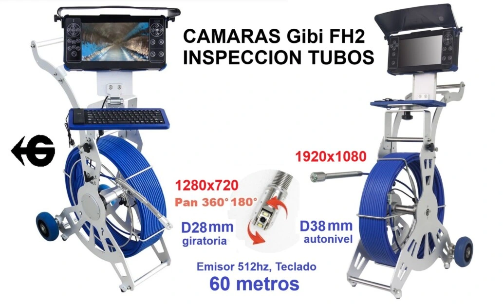 Alquiler camara GiCam-FH2 giratoria 28mm x60metros inspeccion tubos GimateG