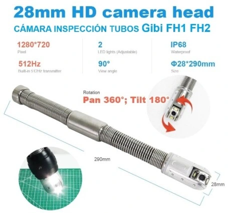 camara giratoria 28mm HD 1280x720 inspeccion tubos GiCam FH2 pro GimateG