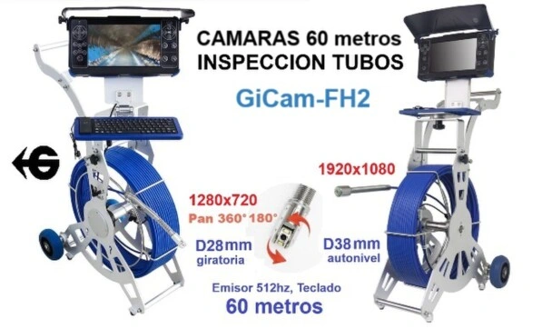 ir a camara giratoria 28mm inspeccion tubos GiCam FH2 x60metros GimateG