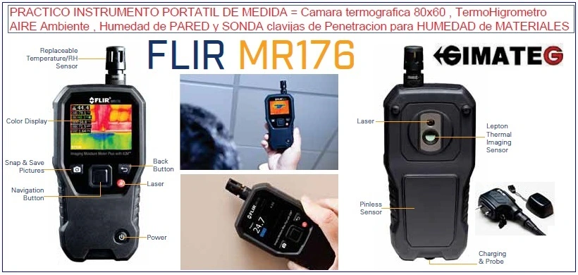 termografica con humedad aire con humedad de paredes flir MR176 gimateg