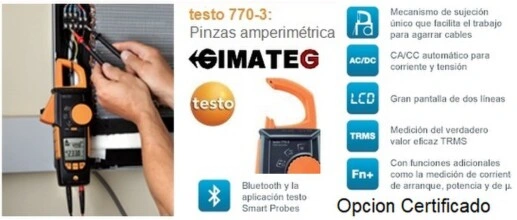 pinza amperimetrica testo bluetooth data loger en tablet gimateg