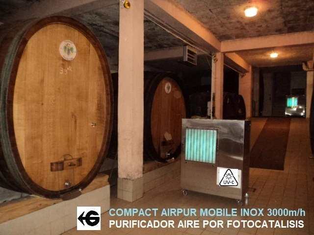 Ejemplo instalacion fotocatalisis Airpur mobil hasta 3000 m3 hora GimateG