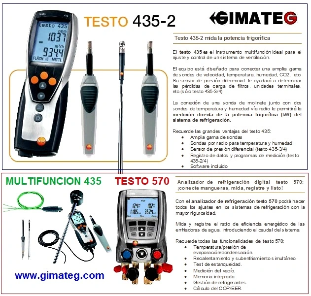 instrumentos medida para RITE de testo gimateg