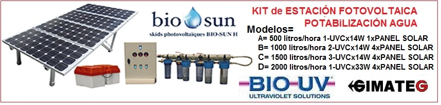 sistema biosun potabilizacion agua biouv gimateg