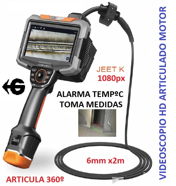 videoscopio articulado 4 ejes 6mm 1080px toma medidas 2D JK gimateg