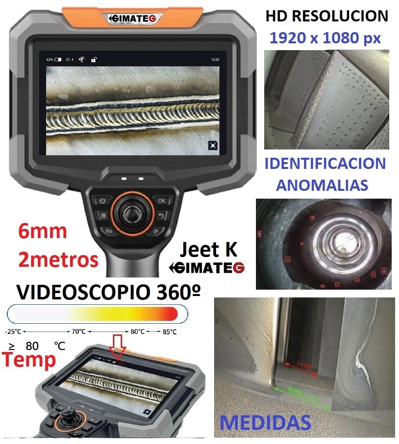 Videoscopio articulado 1080pixeles toma medidas JK gimateg