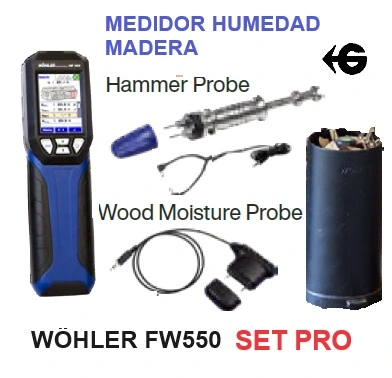 Set MEDIDOR HUMEDAD MADERA y PELET Wöhler FW550 gimateg