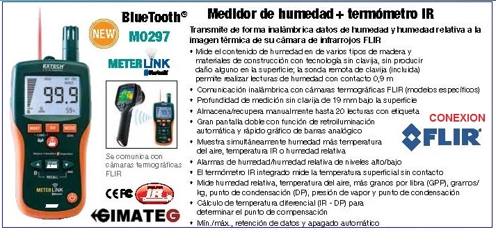 termohigrometro temperatura humedad aire y humedad de paredes con bluetooth gimateg