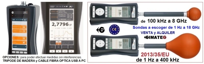 medidor radiaciones campos electromagneticos REM CEM SMP2 GimateG