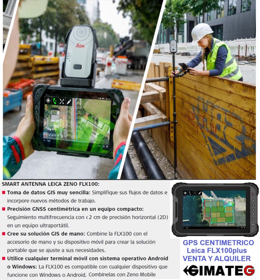 antena inteligente gps leica zeno FLX100 plus smart GPS centimetrico gimateg 