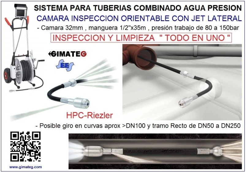 limpieza tubos con camara jet lateral consulte gimateg