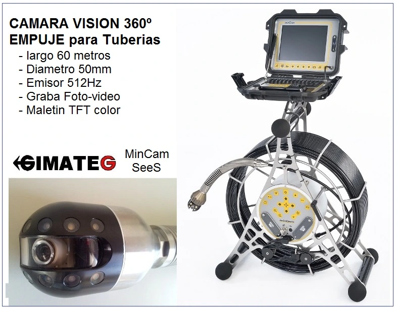 camara inspeccion giratoria gimateg tuberias