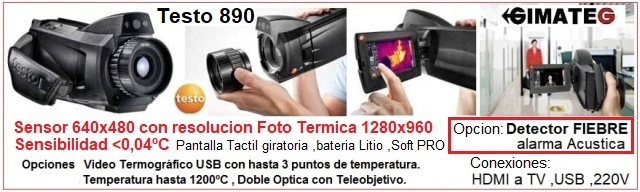 deteccion personas con FIEBRE con camara termica Testo 890 GimateG