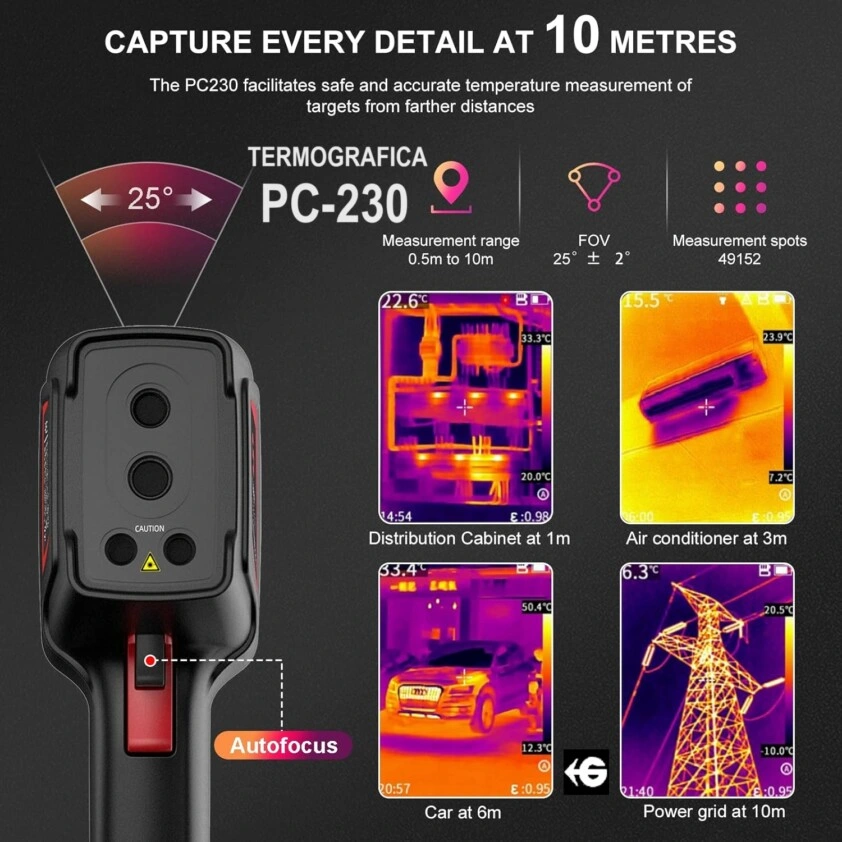 termografica PC230 autofocus y alarma guide gimateg