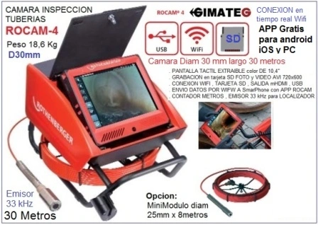 camaras Inspeccion tuberias rocam-3 wifi gimateg