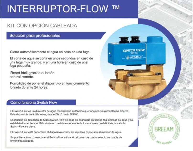 valvula anti fuga agua SWF Breeam hydrelis gimateg