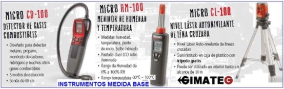 ridgid intrumentos  localizador fugas gas , termohigrometro y nivel 