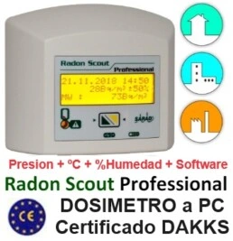 alquiler venta medidor radón con certificado Dakks gimateg