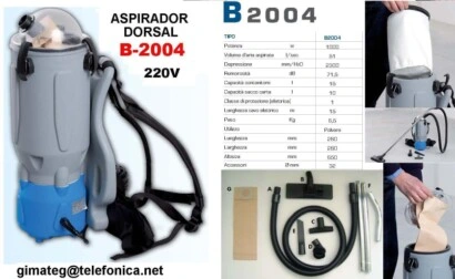 Aspirador Mochila Dorsal 220V 1000W Turbolava GimateG
