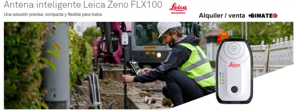 alquiler GPS centimetrico antena inteligente Leica zeno FLX100 plus gimateg 