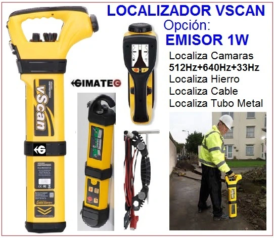 localizador hierro cable tubo metal Camaras VSCAN y emisor 1W GimateG