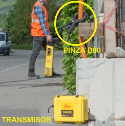 localizar tubo metal y cable sin tension dd230 con transmisor DA230 leica gimateg 