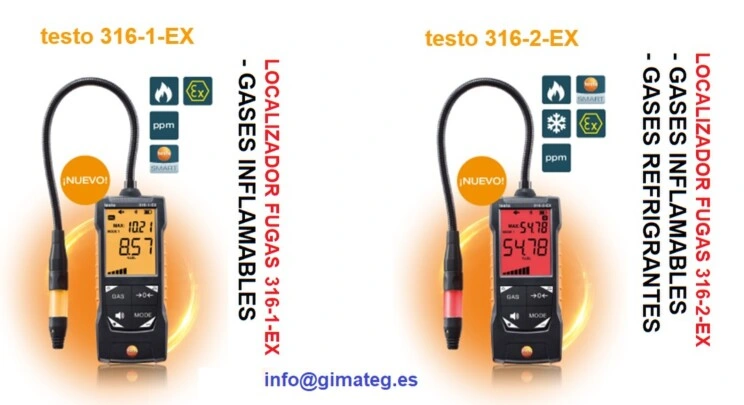 localizador fugas gases combustibles y refrigerantes testo 316 atex gimateg