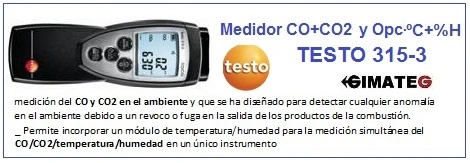 medidor CO2 CO calidad aire ambiente testo  gimateg