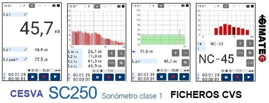 sonometro color tipo 1 tercios octava cesva 250 GimateG