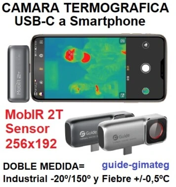 termografica USBC para movil MobIR 2T 256x192 guide-gimateg
