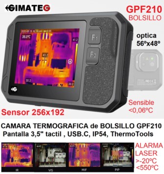 camara termografica bolsillo PF210 y distancia laser gimateg
