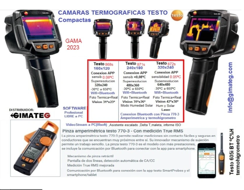 termograficas wifi Bluetooth 872s 871s y Wifi 868s testo gimateg