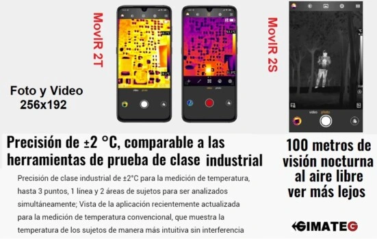 termograficas USBC MobIR 256x192 2T y 2S tele guide-gimateg