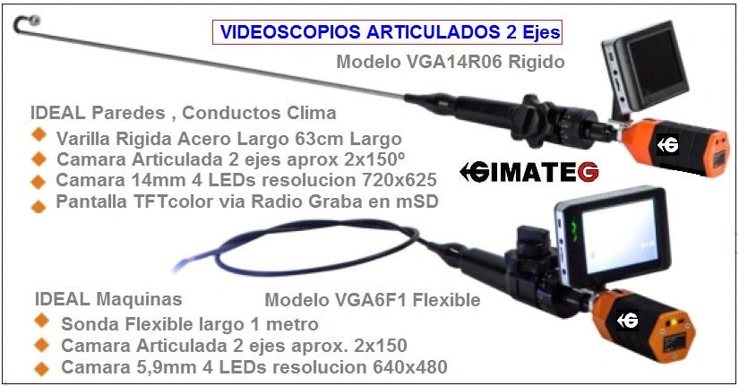 videoscopio articulado para inspeccion edificios y maquinas de Gimateg